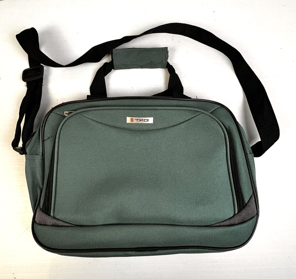 Tag Travel Laptop Bag Green Shoulder Crossbody Work School Luggage Satchel